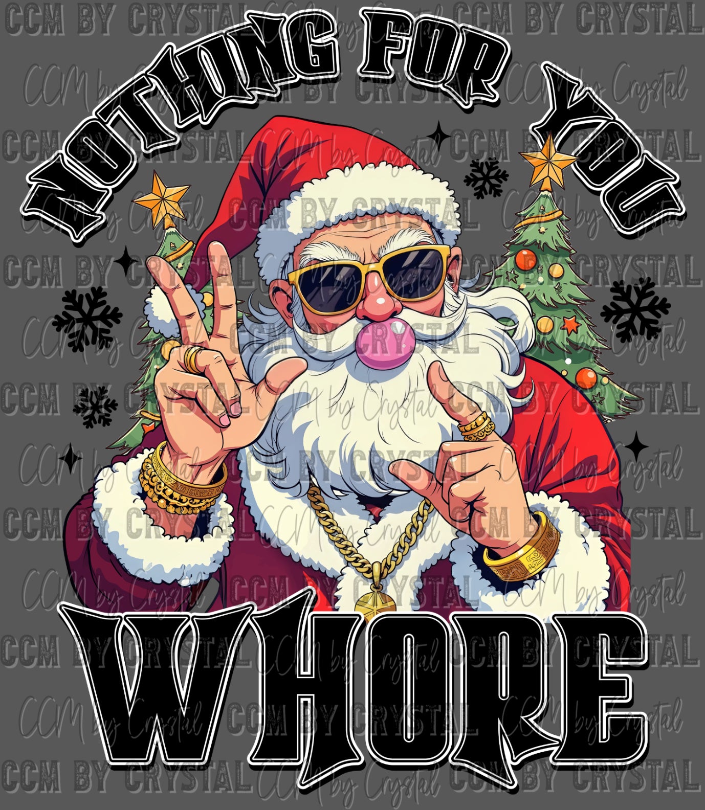 Christmas Santa Nothing for You Ready to Press Transfer DTF Transfer Sublimation Transfer