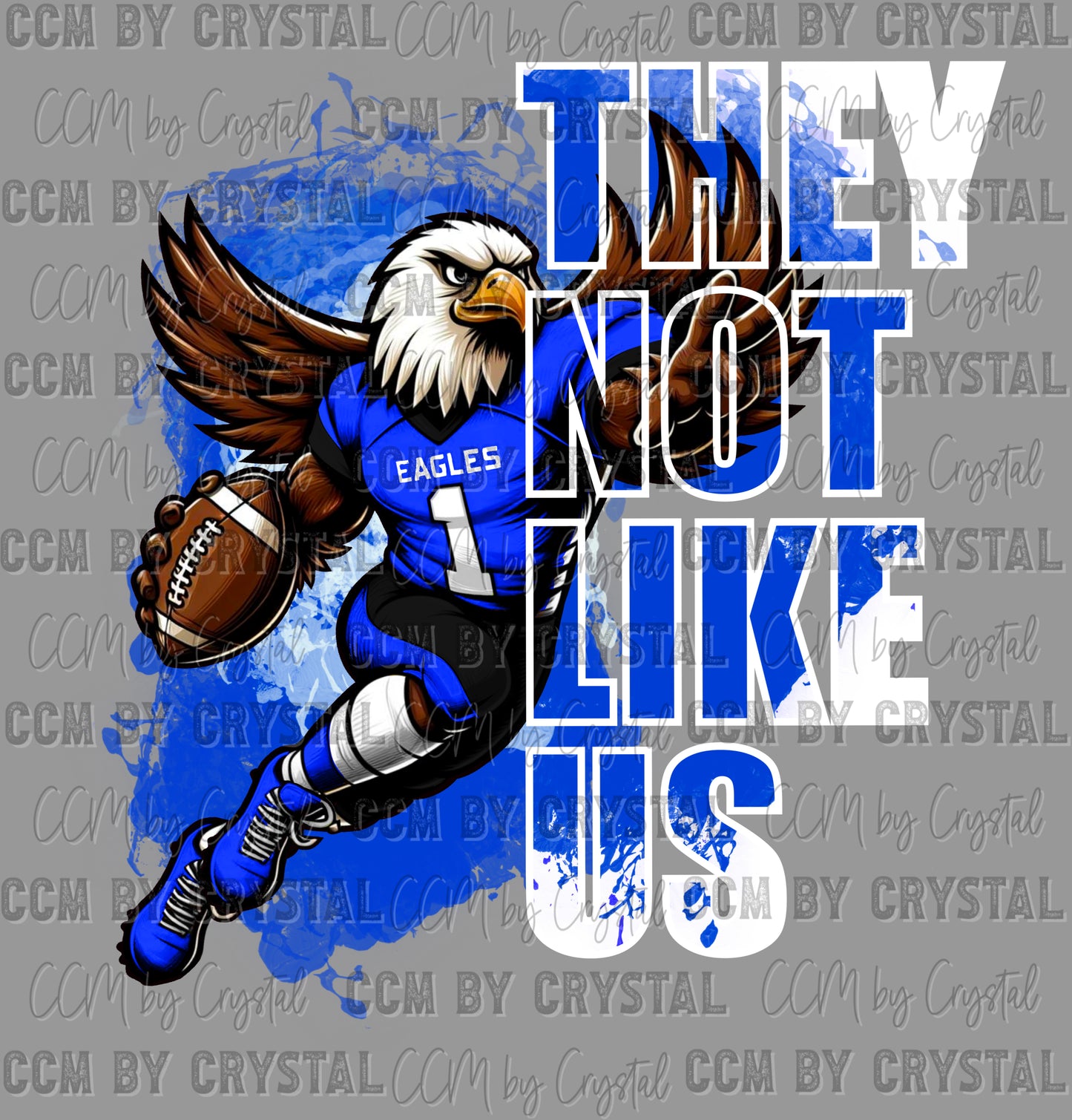 Eagles Blue They Not like Us Football Mascot Ready to Press DTF Transfers