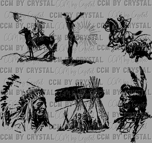 Western Native American Ready to Press Transfer DTF Transfer Sublimation Transfer