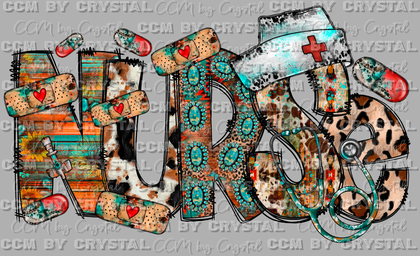 Nurse Western Ready to Press Transfer DTF Transfer Sublimation Transfer