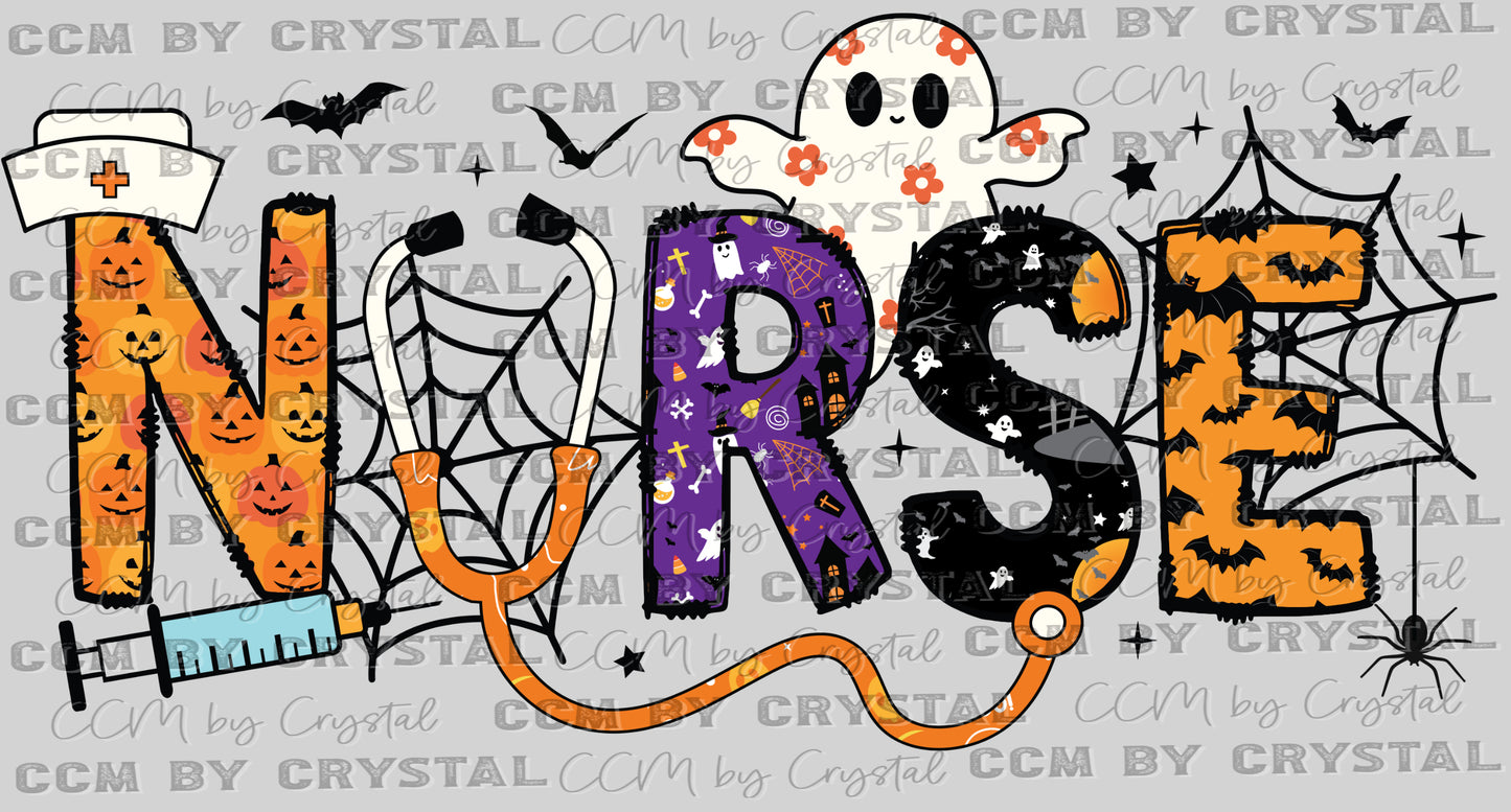 Halloween Nurse Ready to Press Transfer DTF Transfer Sublimation Transfer