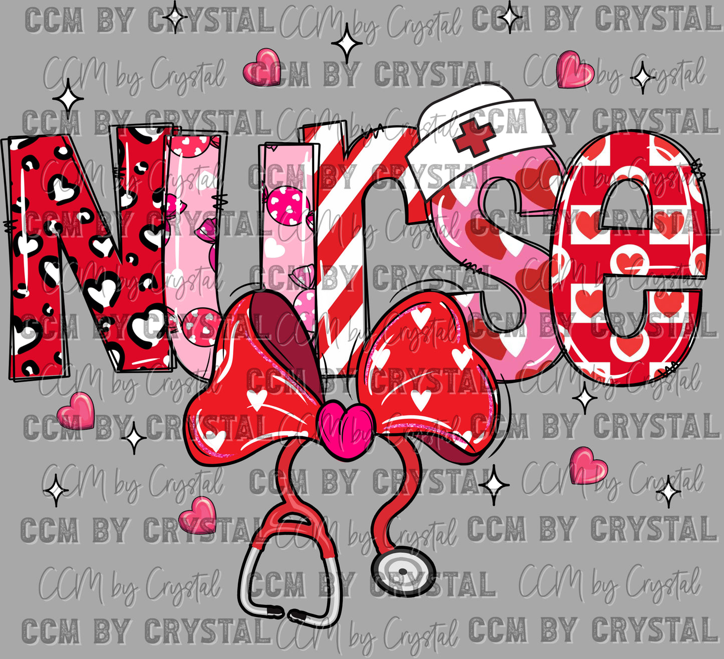 Nurse Valentines Day Ready to Press Transfer DTF Transfer Sublimation Transfer