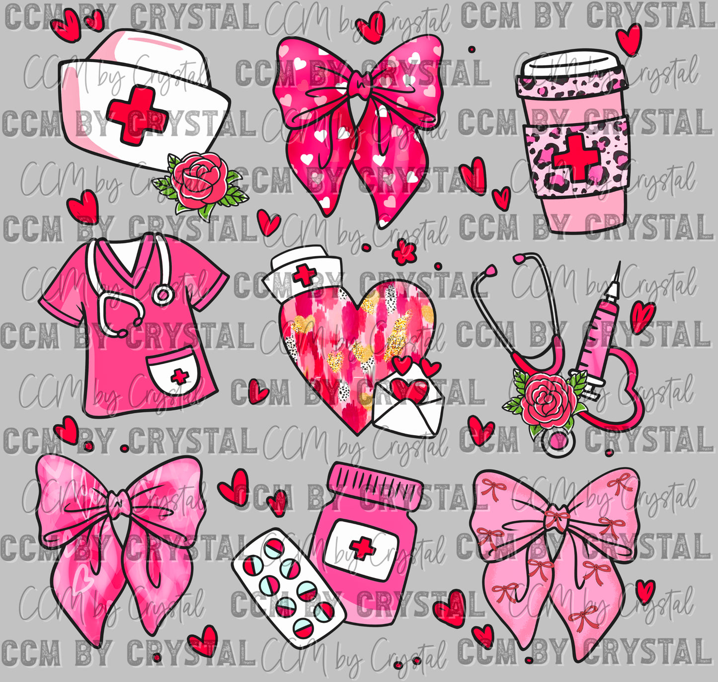 Nurse Valentines Day Ready to Press Transfer DTF Transfer Sublimation Transfer