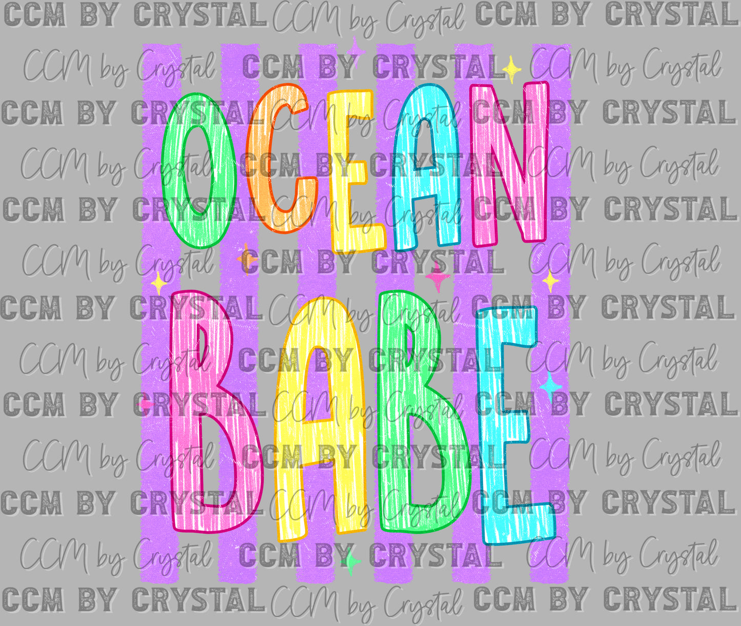 Ocean Babe Summer Ready to Press Instant Peel DTF Transfers Sublimation Transfers
