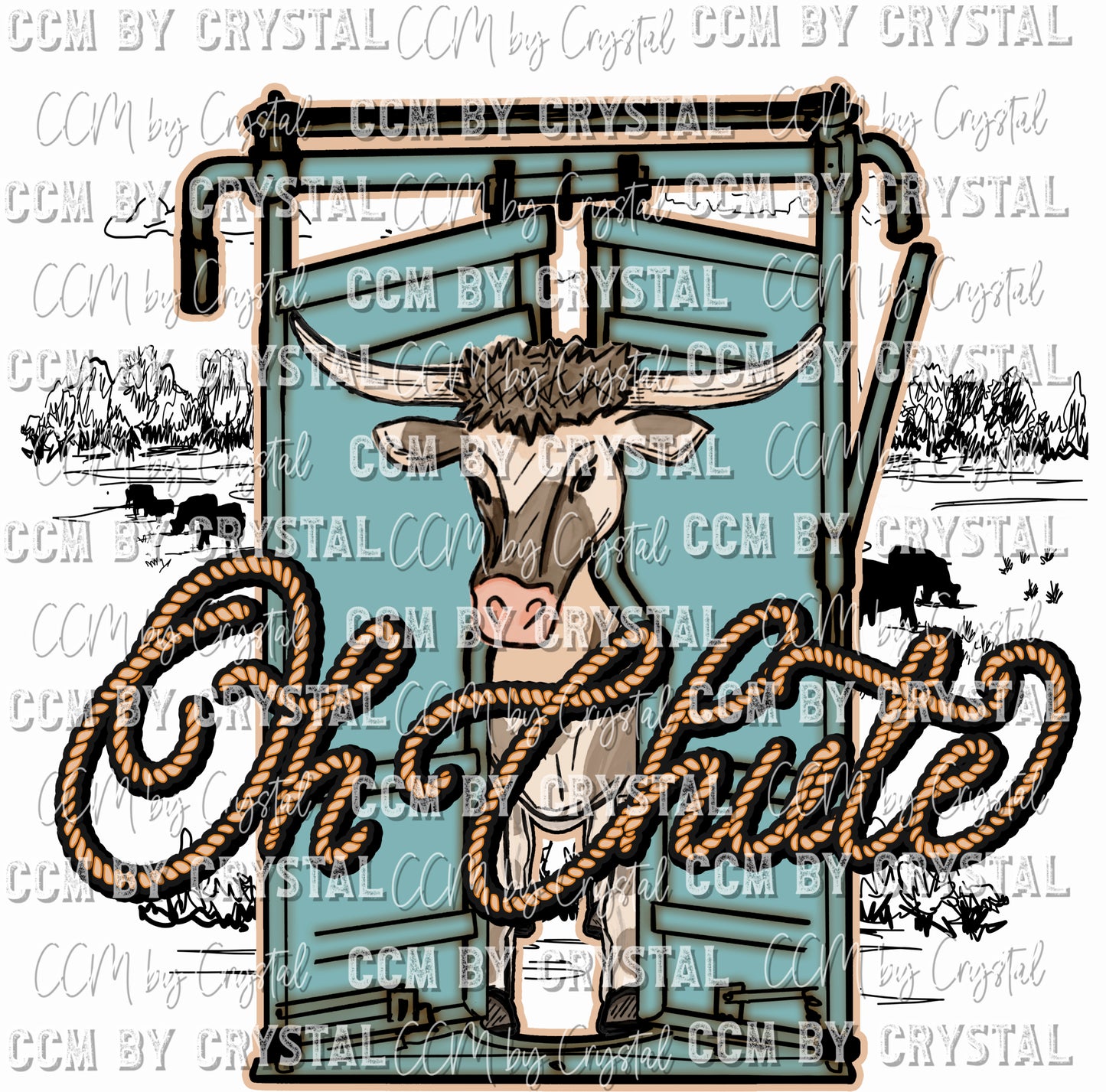 Oh Chute Rodeo Ready To Press Transfer DTF Sublimation