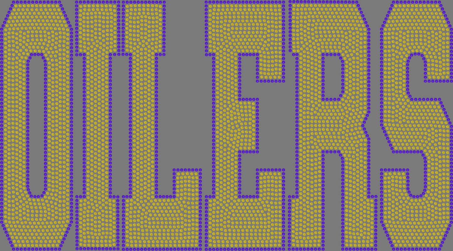 Oilers 11" Wide 2- Color Spangle Transfer