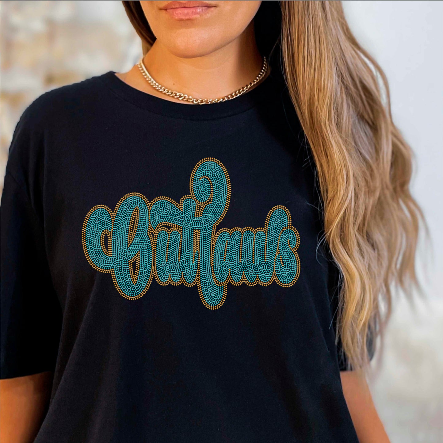 Outlaws 2-Color Approximately 11" wide Spangle Transfer