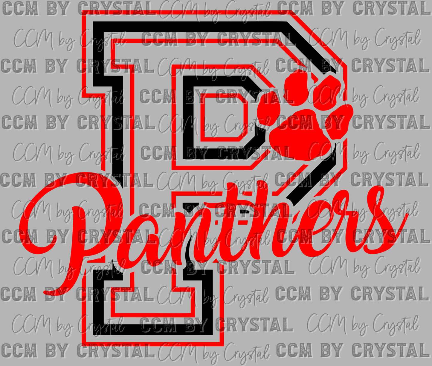P Panthers Mascot Red and Black Ready to Press DTF Transfers Sublimation Transfers