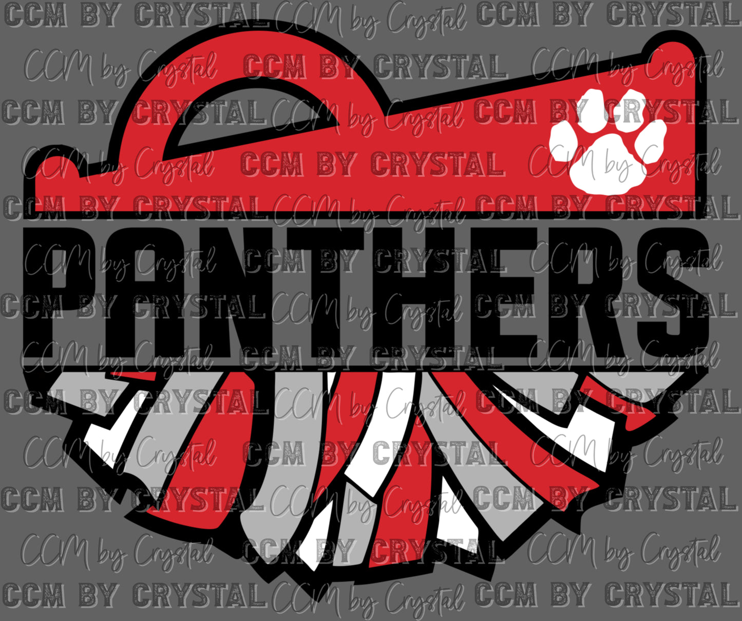Panthers Mascot Cheer Red and Black Ready to Press DTF Transfers Sublimation Transfers