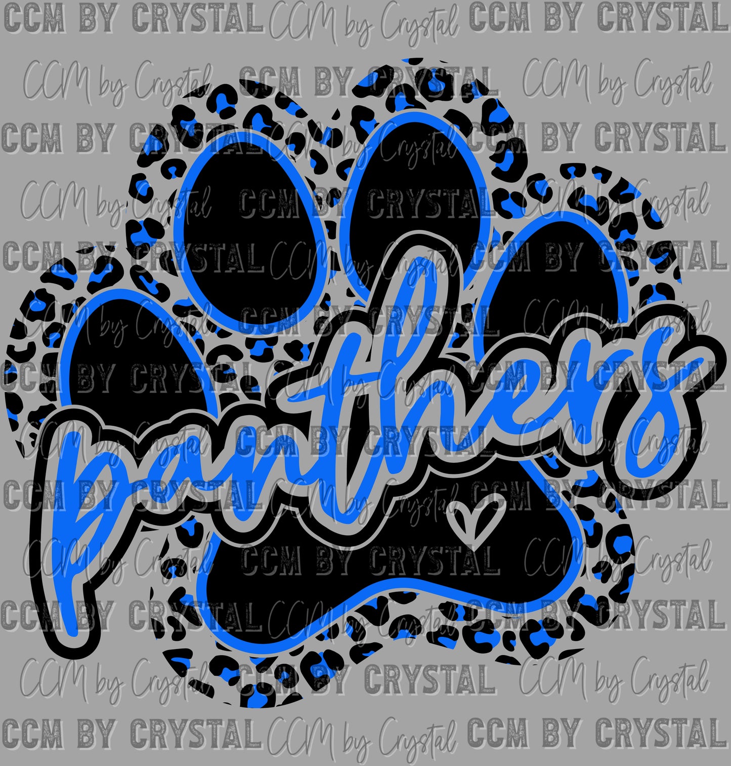Panthers Paw Royal Blue Ready to Press Instant Peel DTF Transfers Sublimation Transfers