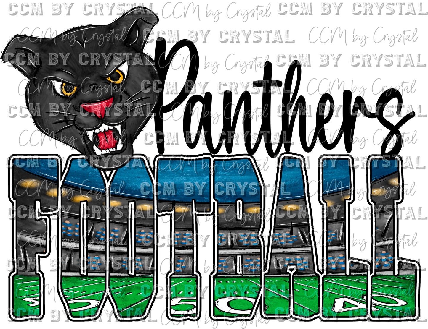 Panthers Football Stadium Mascot PNG Digital File ONLY