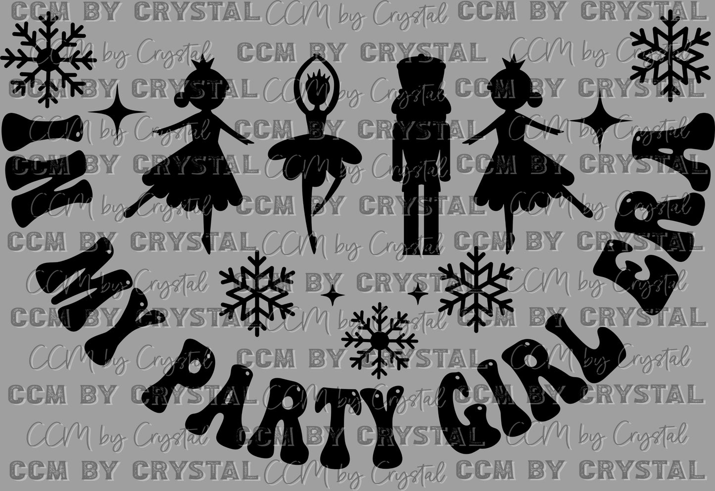 In my Party Girl Era Pocket Black Christmas Ready to Press Transfer Instant Peel DTF Transfer Sublimation Transfer