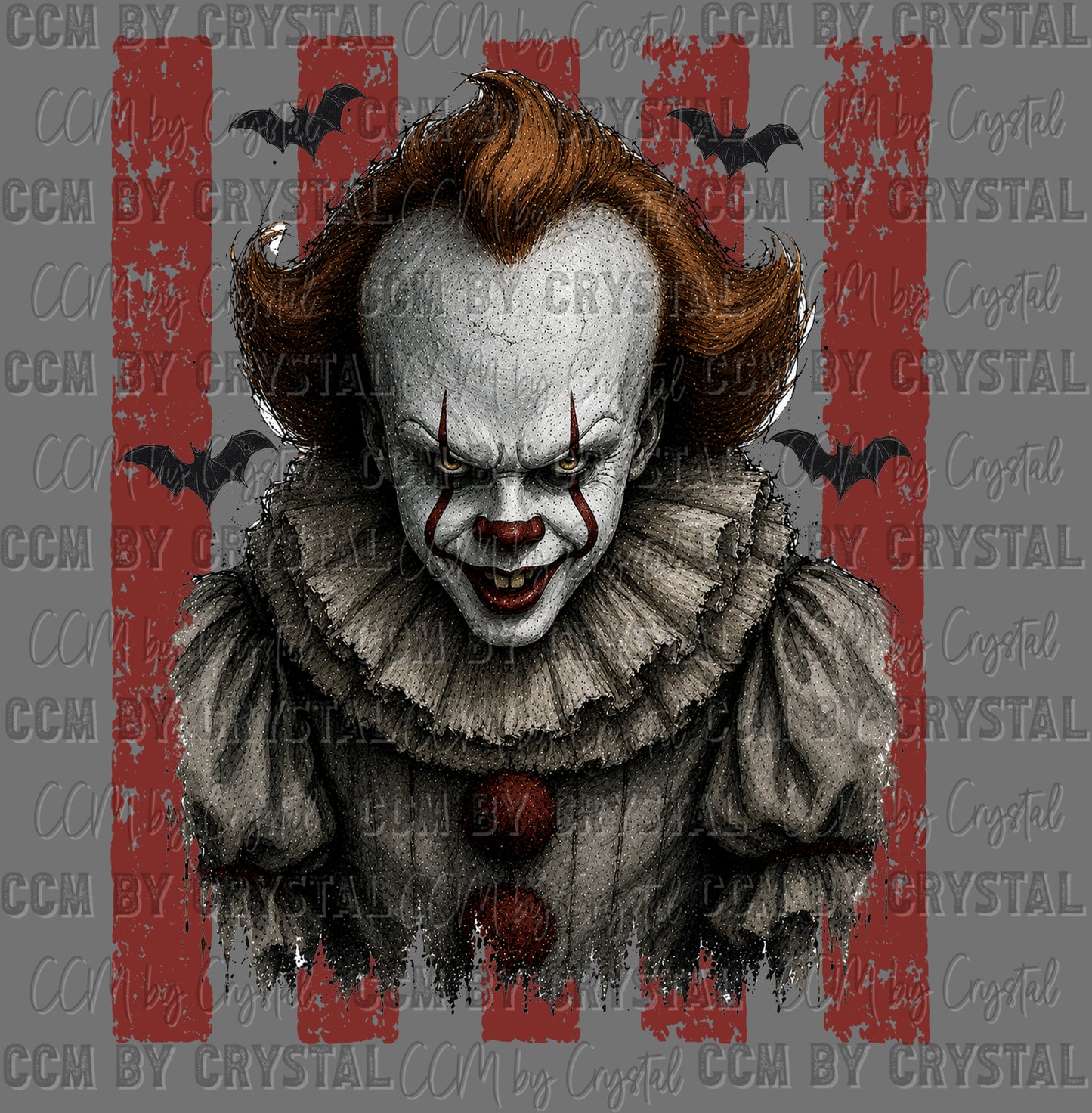 Horror Clown Halloween Ready to Press DTF Transfers Sublimation Transfers