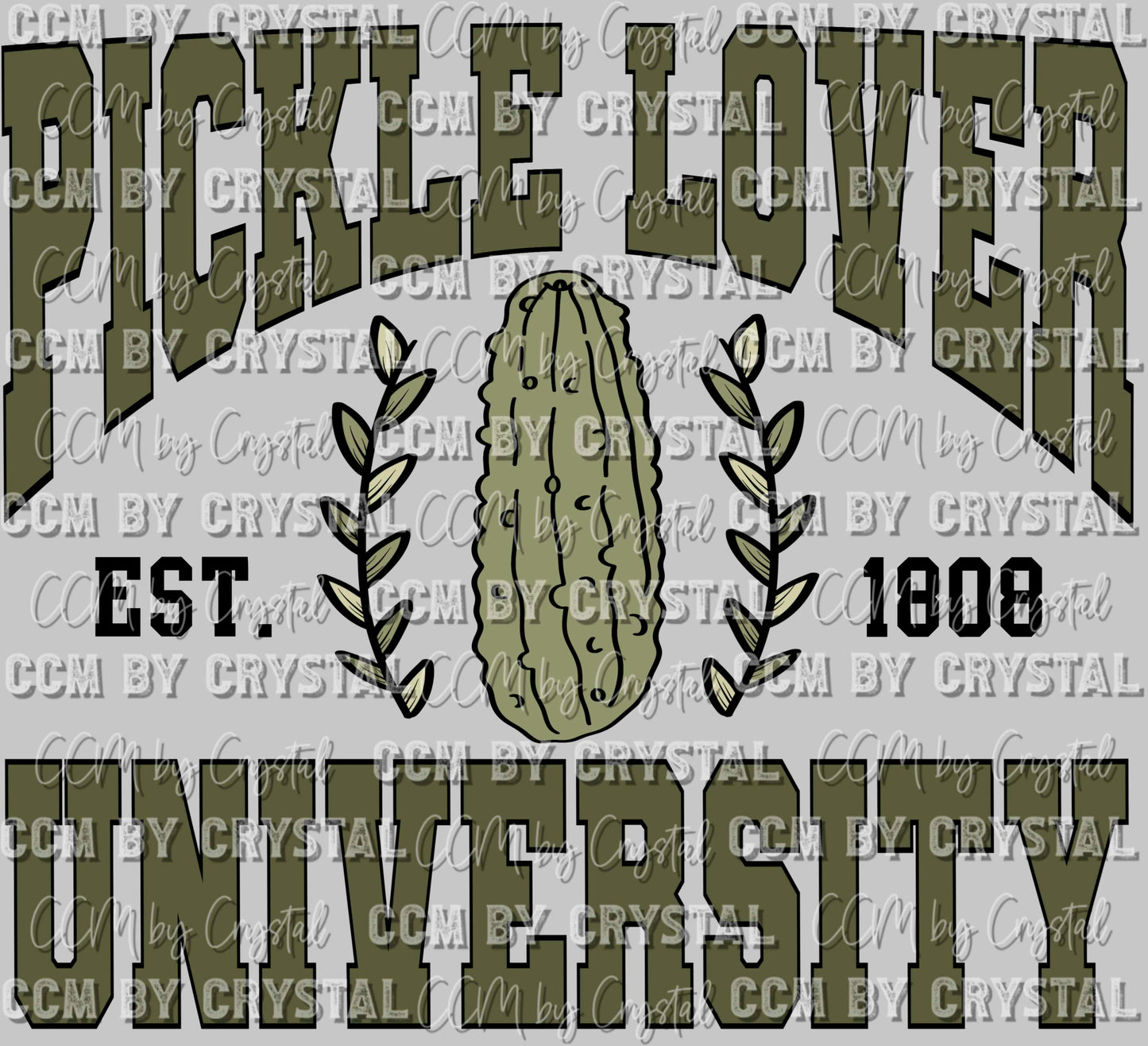 Pickle Lover University Ready to Press Transfer DTF Transfer Sublimation Transfer