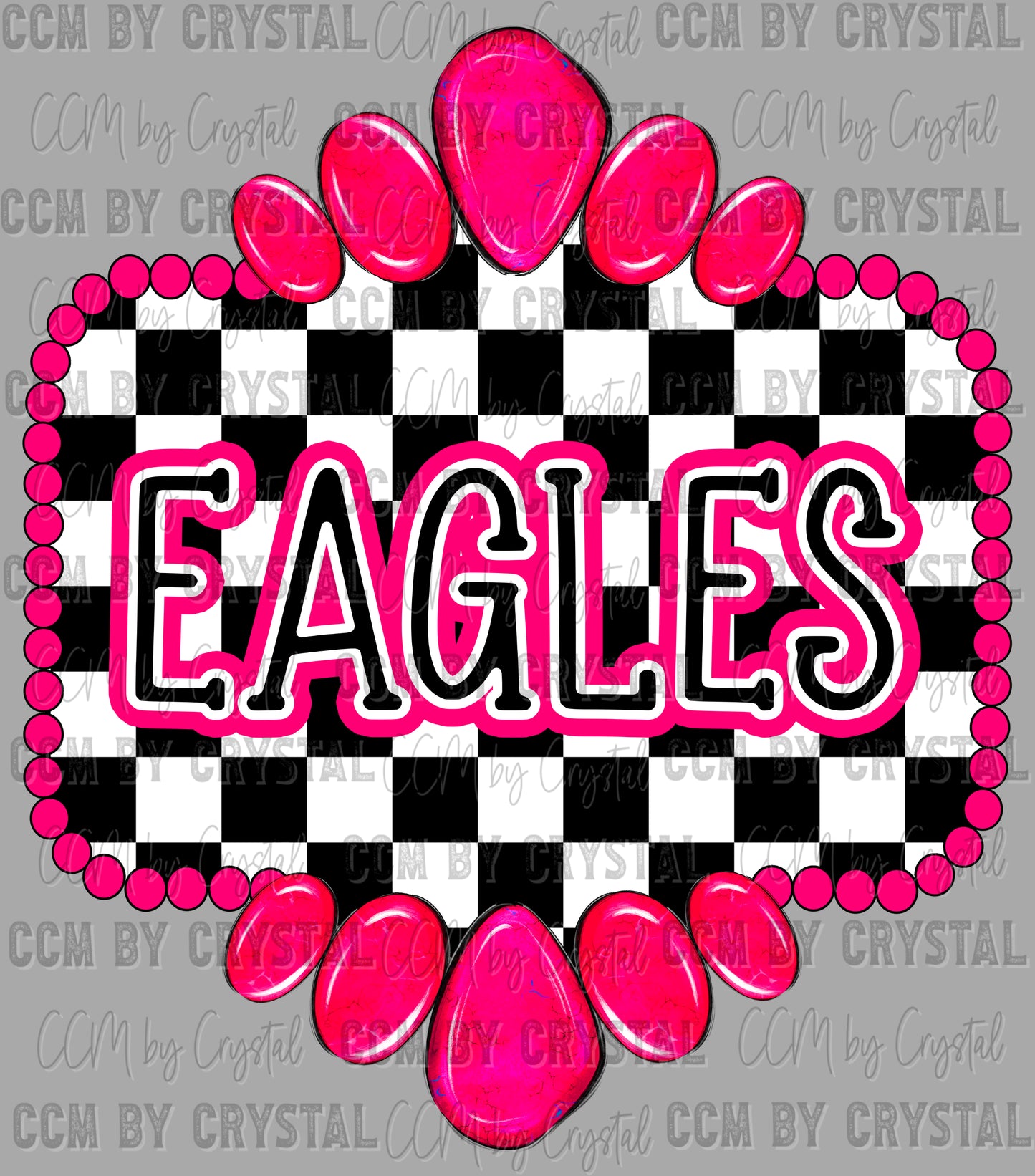 Pink Eagles Concho Ready to Press Transfer DTF Transfer Sublimation Transfer