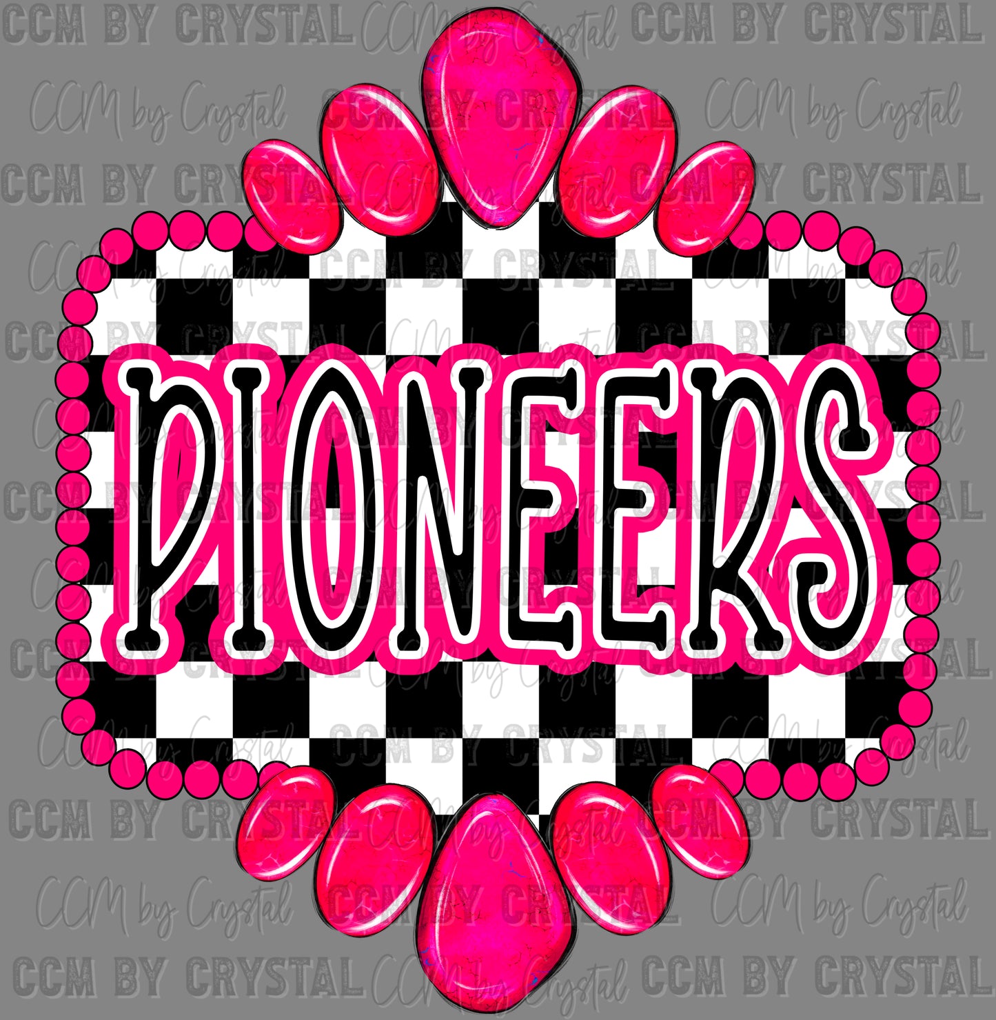 Pioneers Concho Pink Ready to Press Transfer DTF Transfer Sublimation Transfer