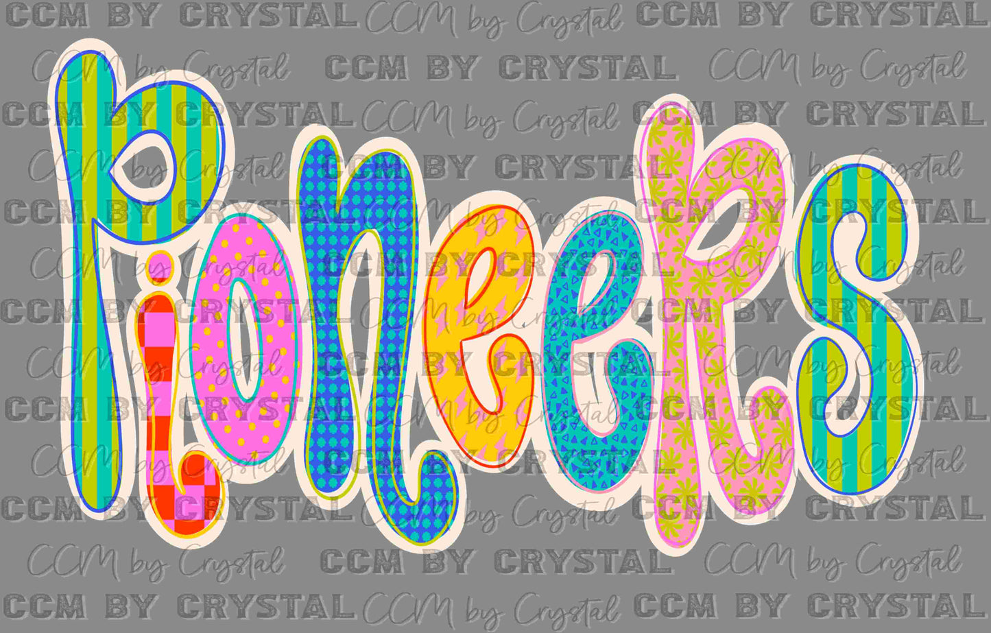 Pioneers Doodle Colorful Mascot Ready to Press Transfer Direct to Film DTF Transfers