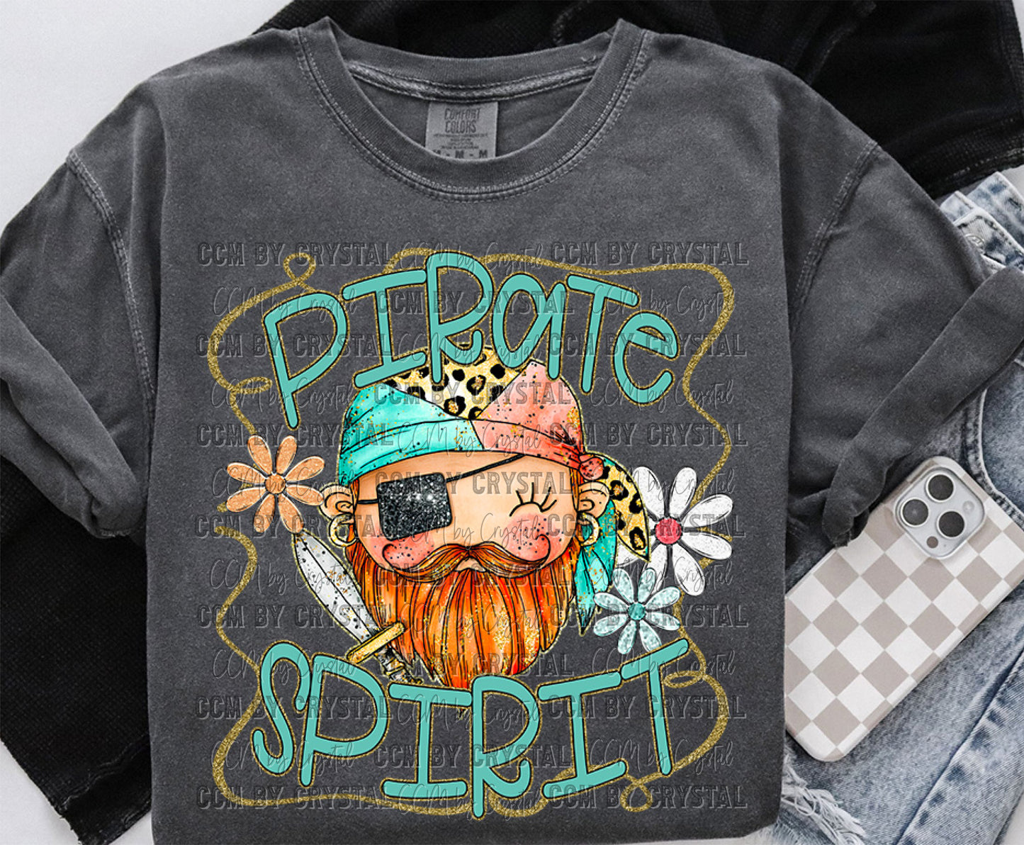Pirate Spirit Cartoon Mascot Ready to Press Transfer DTF Transfer Sublimation Transfer