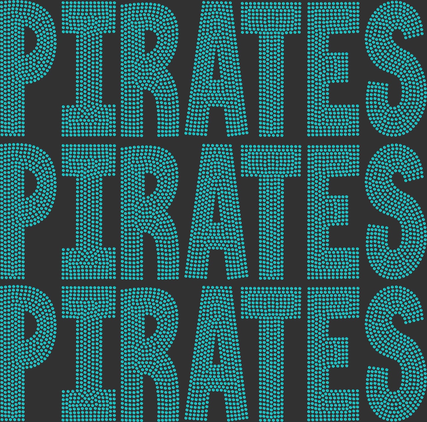 Pirates Stacked 11" One Color Ready to Press Spangle Transfer Bling Transfer Sparkle Transfer
