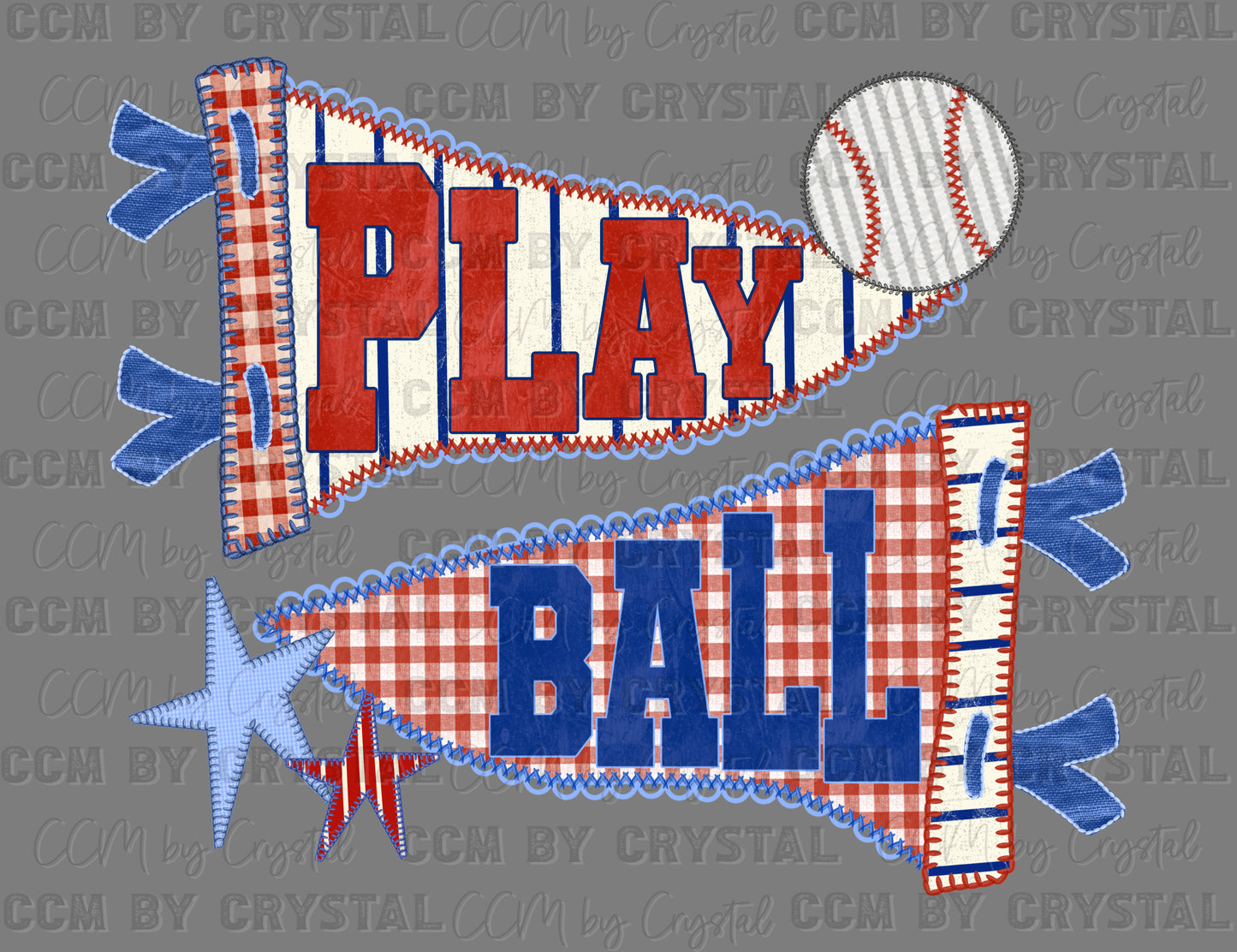 Play Ball Baseball Ready to Press Instant Peel DTF Transfers Sublimation Transfers