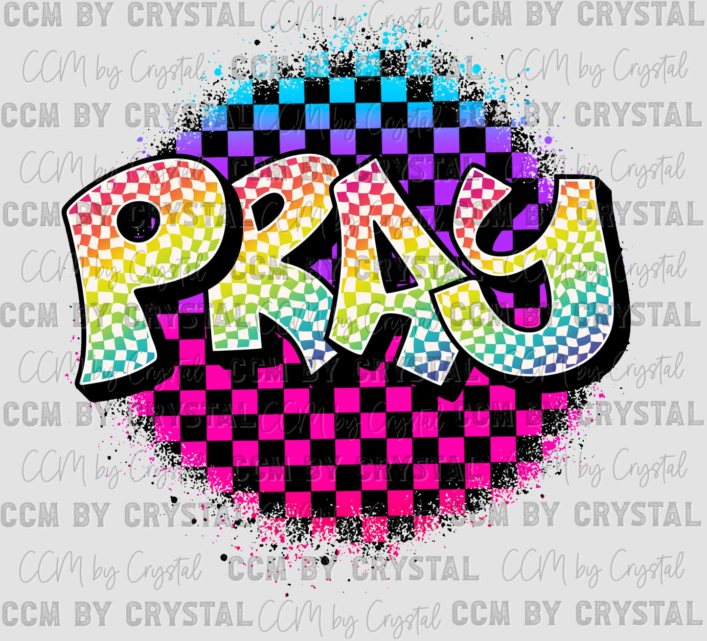 Colorful Pray Ready to Press Transfer