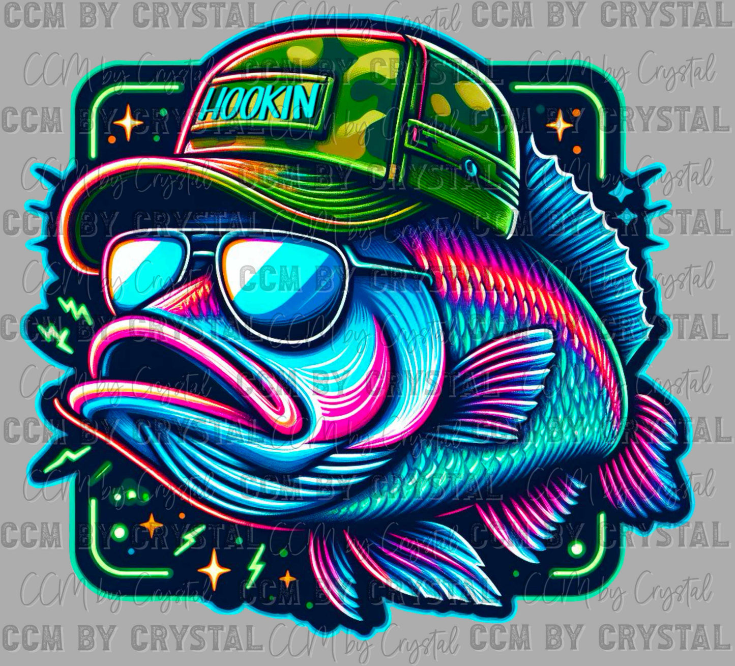Fish Hookin Ready to Press Transfer
