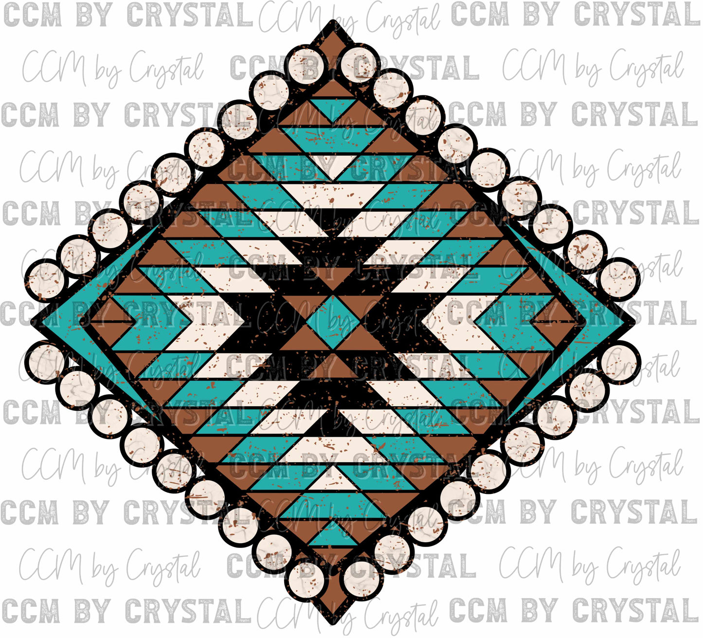 Distressed Aztec Diamond Ready to Press Transfer