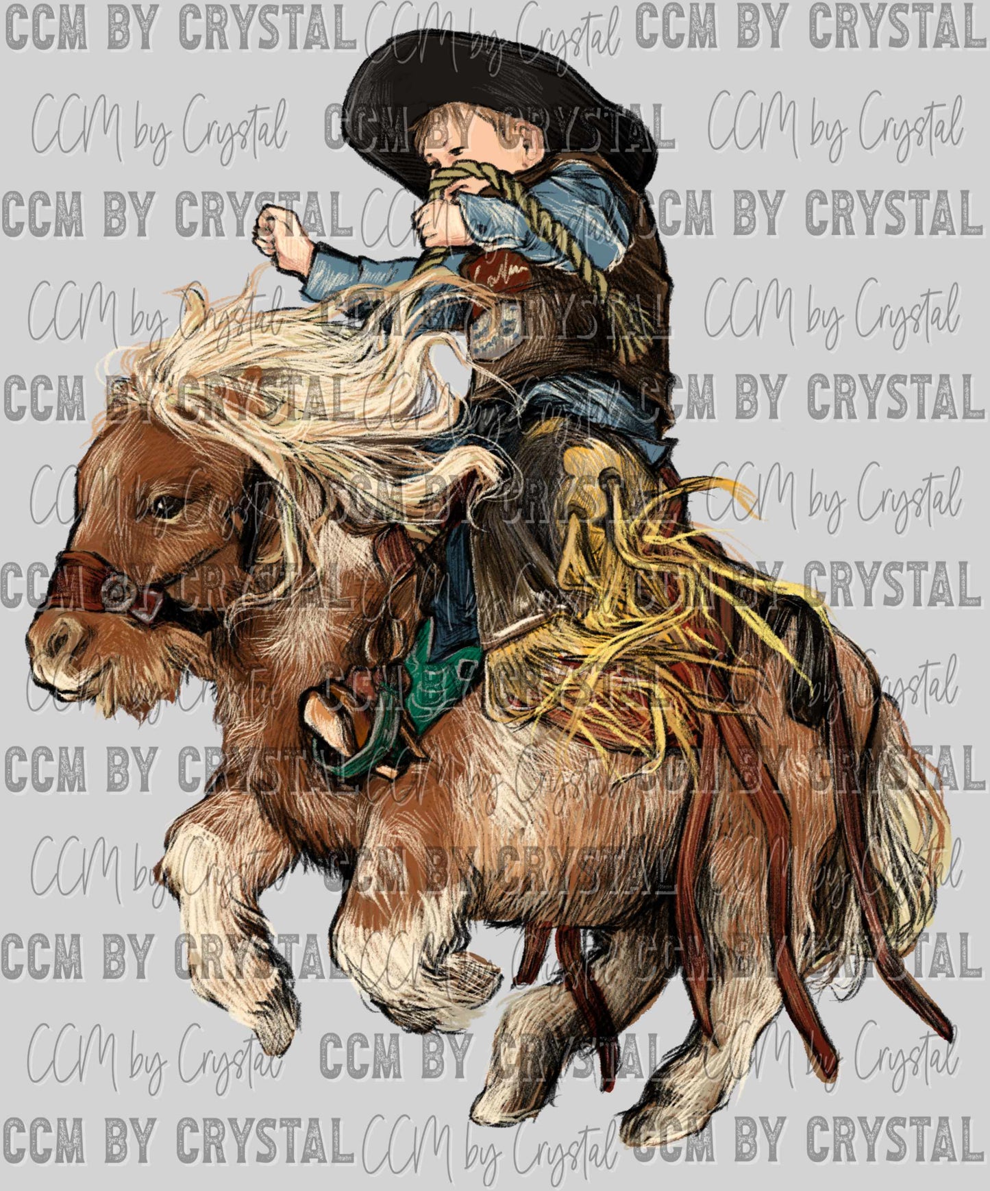 Cowboy Little Boy Ready to Press Transfer