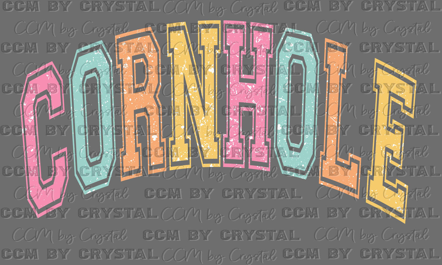 Cornhole Distressed Ready to Press Transfer