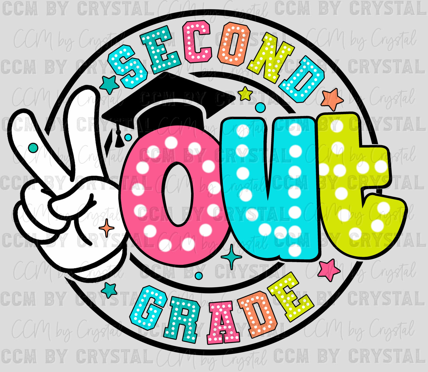 Peace Out Second Grade Last Day of School Ready to Press Transfer