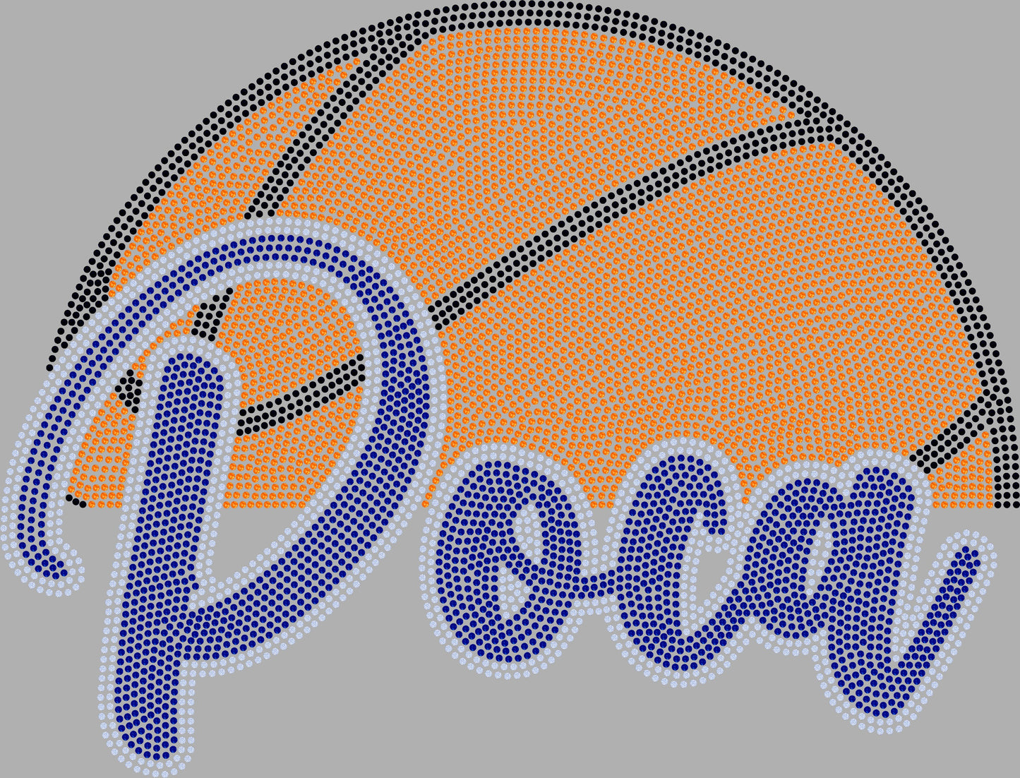 Poca Basketball Approximately 11" wide Spangle Transfer