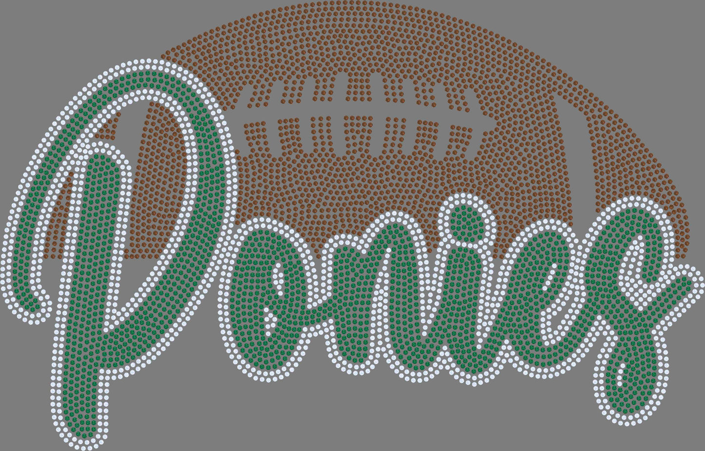 Ponies Football 3-Color Approximately 11" wide Spangle Transfer