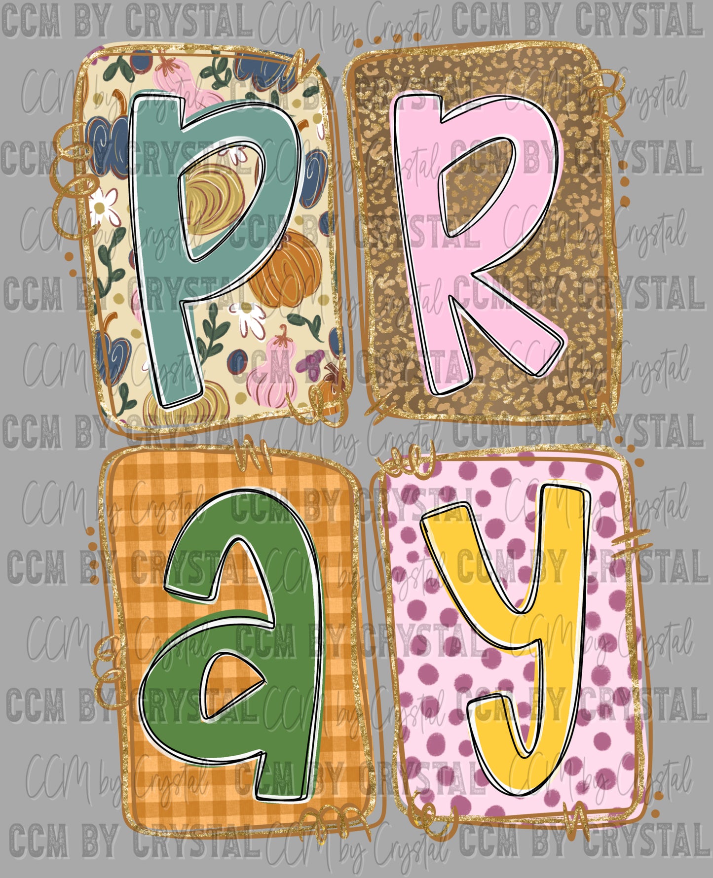 Pray Squares Fall Thanksgiving Ready to Press Transfer DTF Transfer Sublimation Transfer