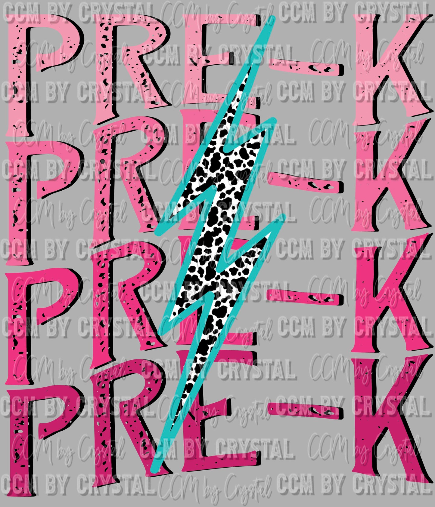 Pre K Lightning Bolt Ready to Press Transfer