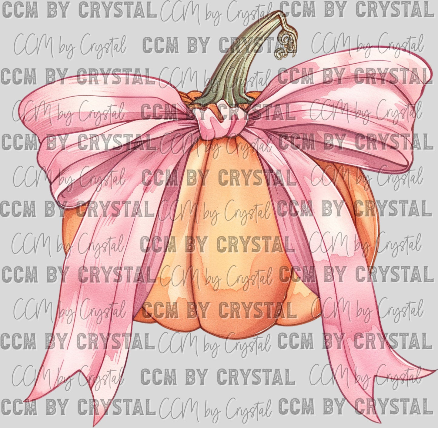 Fall Pumpkin with Pink Bow Ready to Press Transfer DTF Transfer Sublimation Transfer