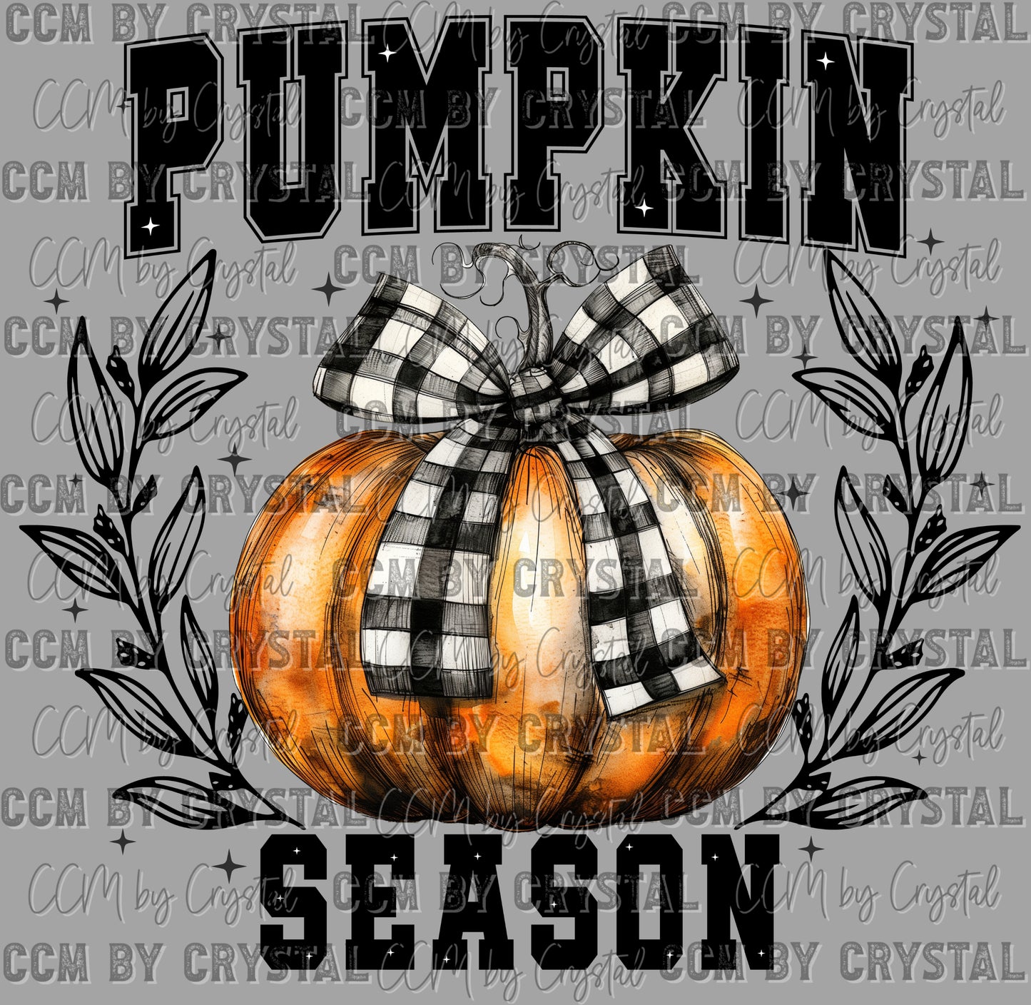 Pumpkin Season Black Halloween Ready to Press Transfer DTF Transfer Sublimation Transfer