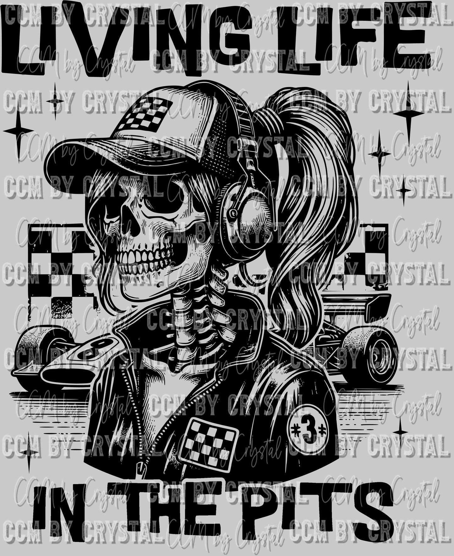 Living Life in the Pits Racing Ready to Press DTF Sublimation Transfer