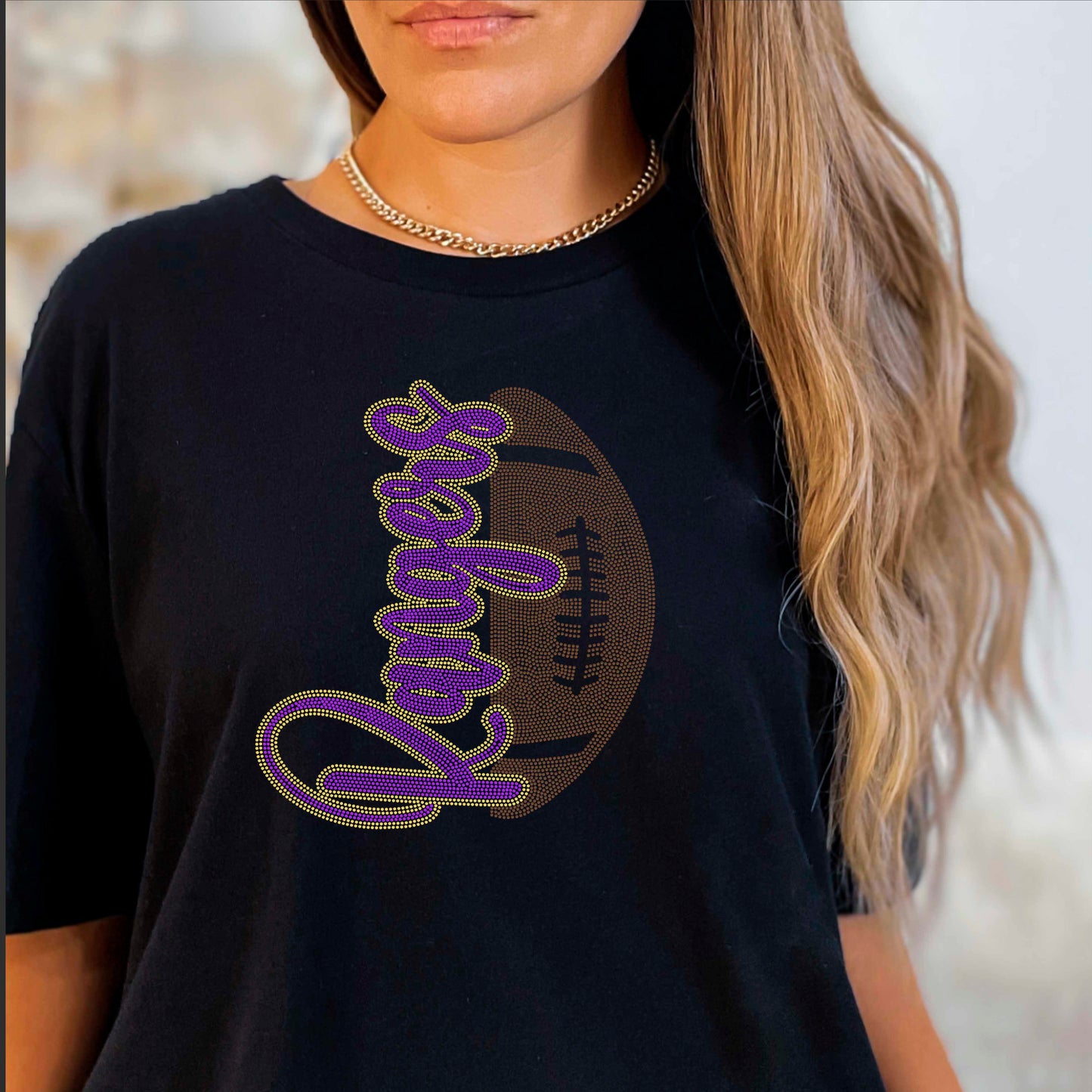 Custom Your Mascot Football 3-Color Approximately 11" wide Spangle Transfer