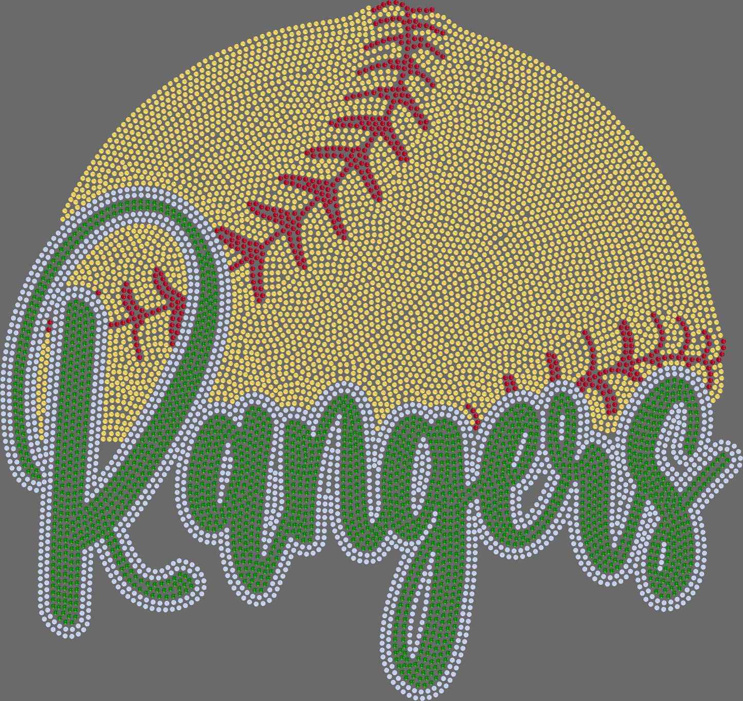 Rangers Softball Baseball 4-Color Approximately 11" wide Spangle Transfer
