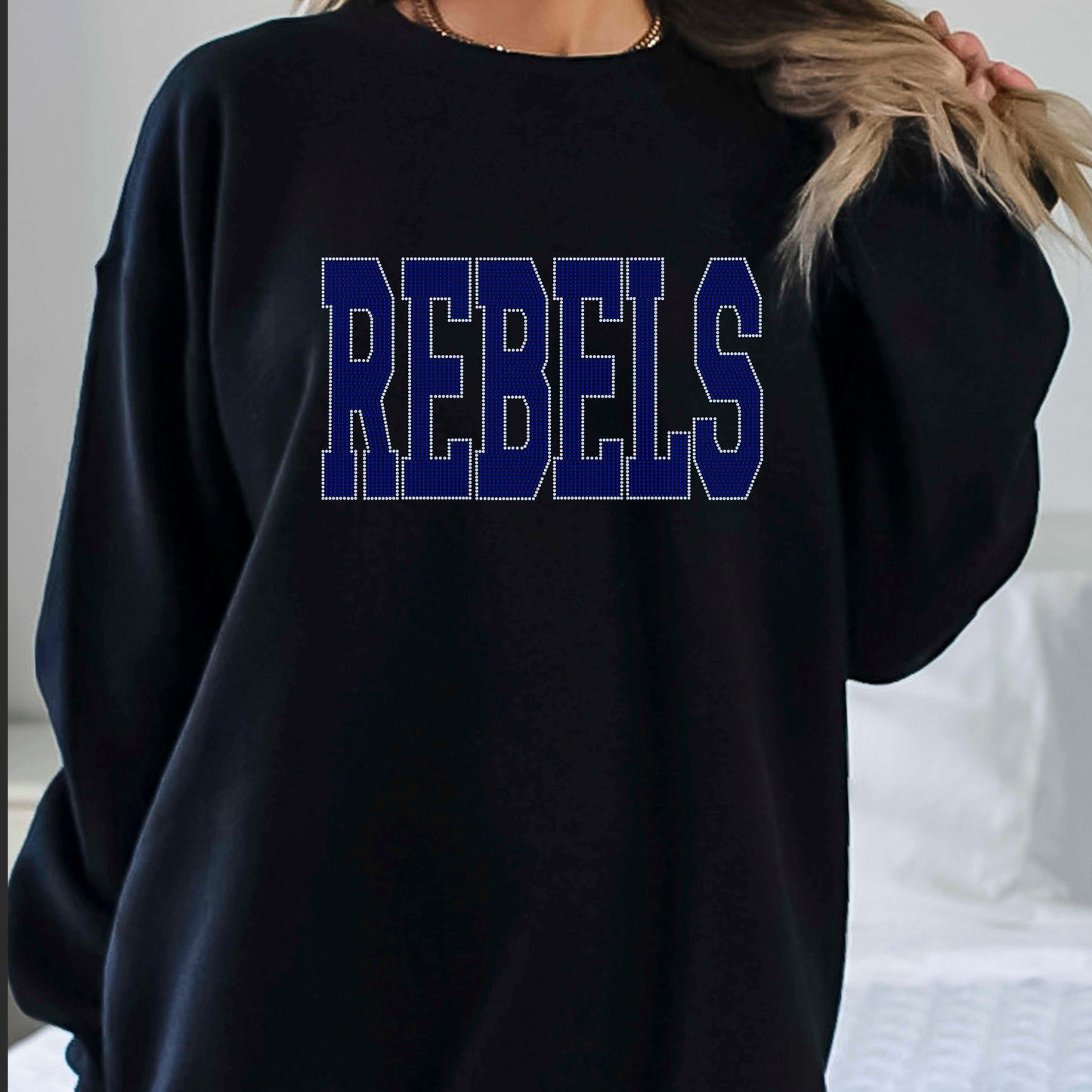 Rebels 2-Color Approximately 11" wide Spangle Transfer