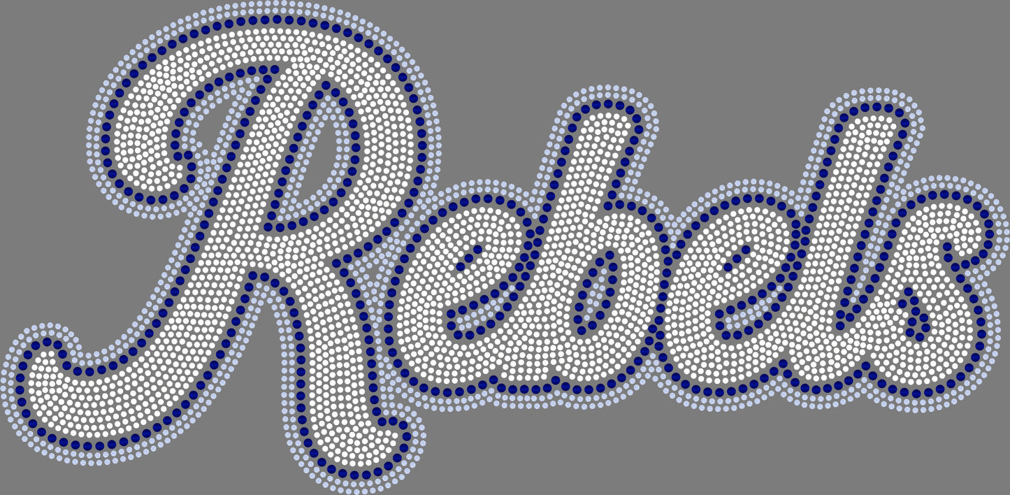 Rebels 11" 3-Color Ready to Press Spangle Transfer Bling Transfer Sparkle Transfer