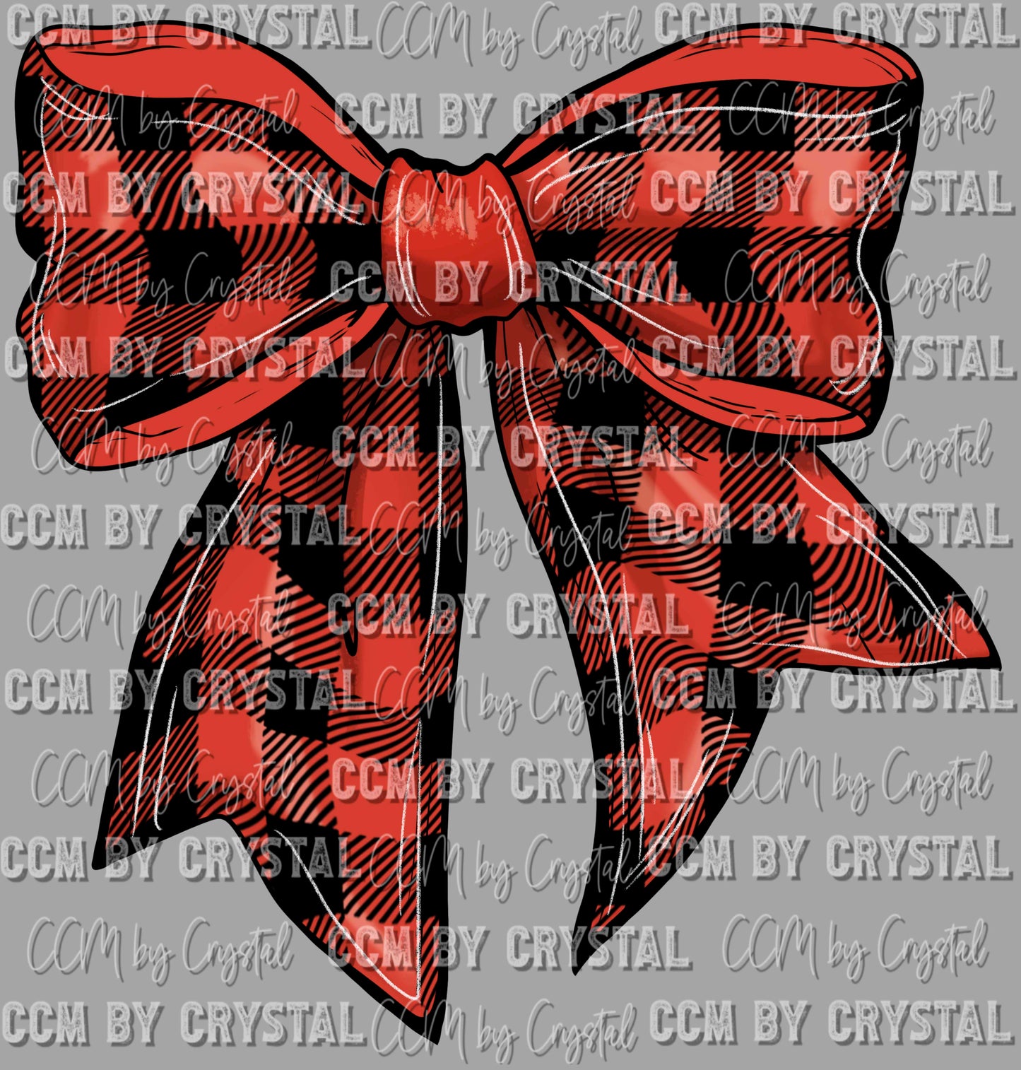 Christmas Coquette Bow Buffalo Plaid Ready to Press Transfer DTF Transfer Sublimation Transfer