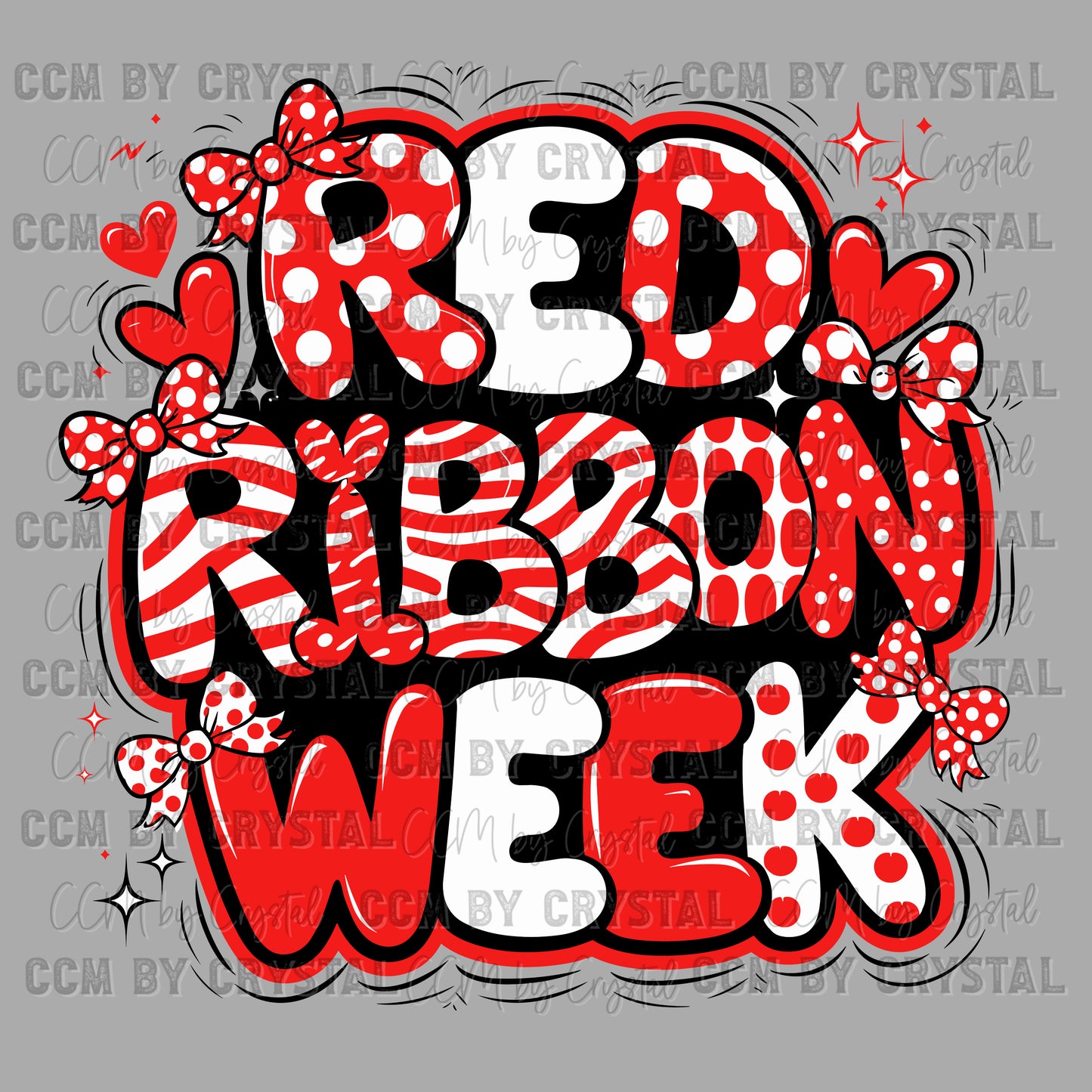 Red Ribbon Week Ready to Press Transfer DTF Transfer Sublimation Transfer