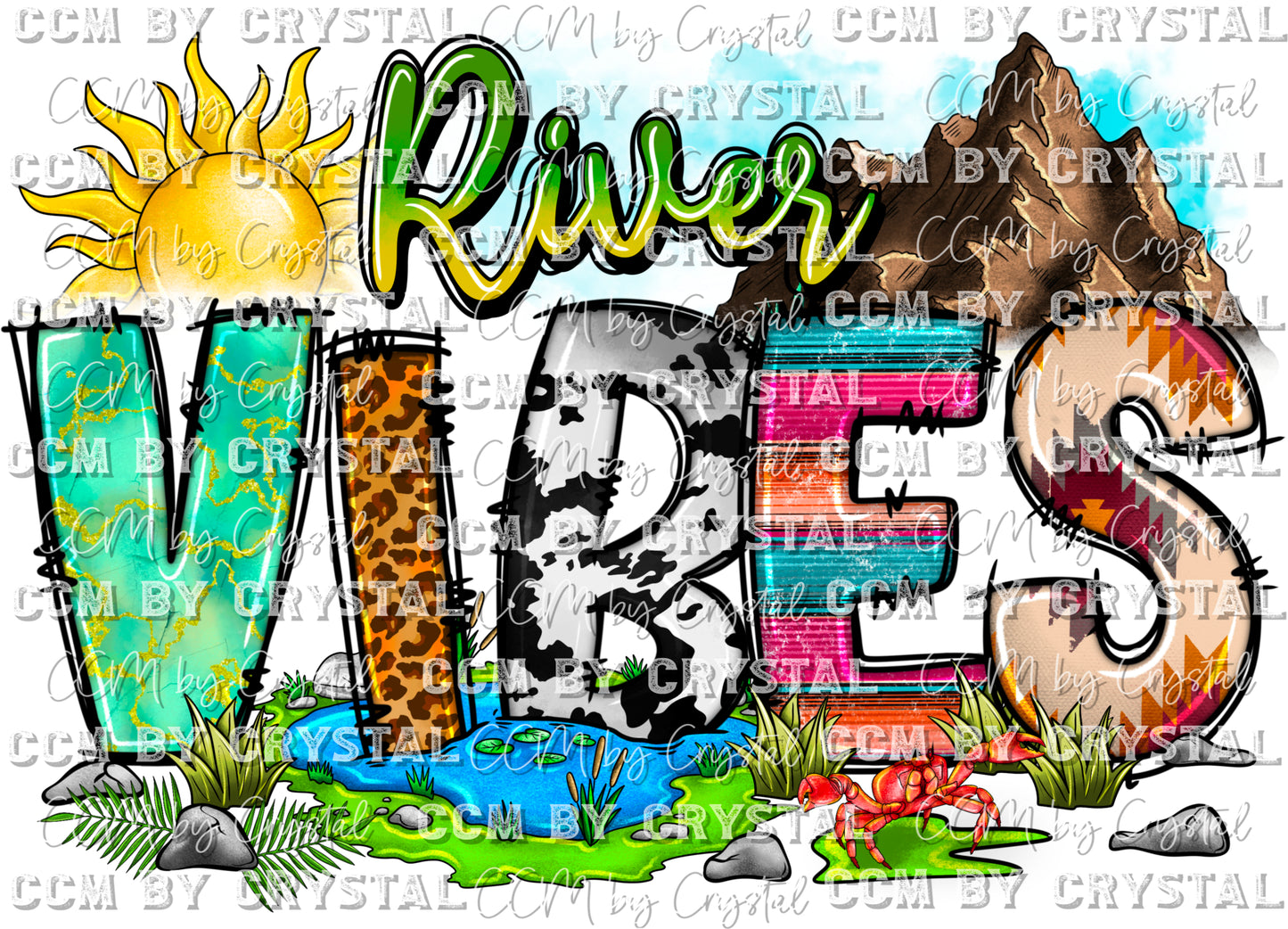 River Vibes Summertime Summer Ready to Press Transfer
