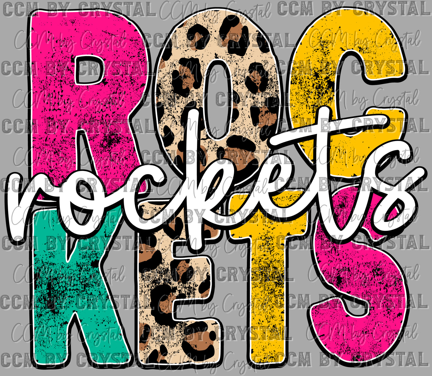 Rockets Mascot Ready to Press Transfer DTF Transfer Sublimation Transfer
