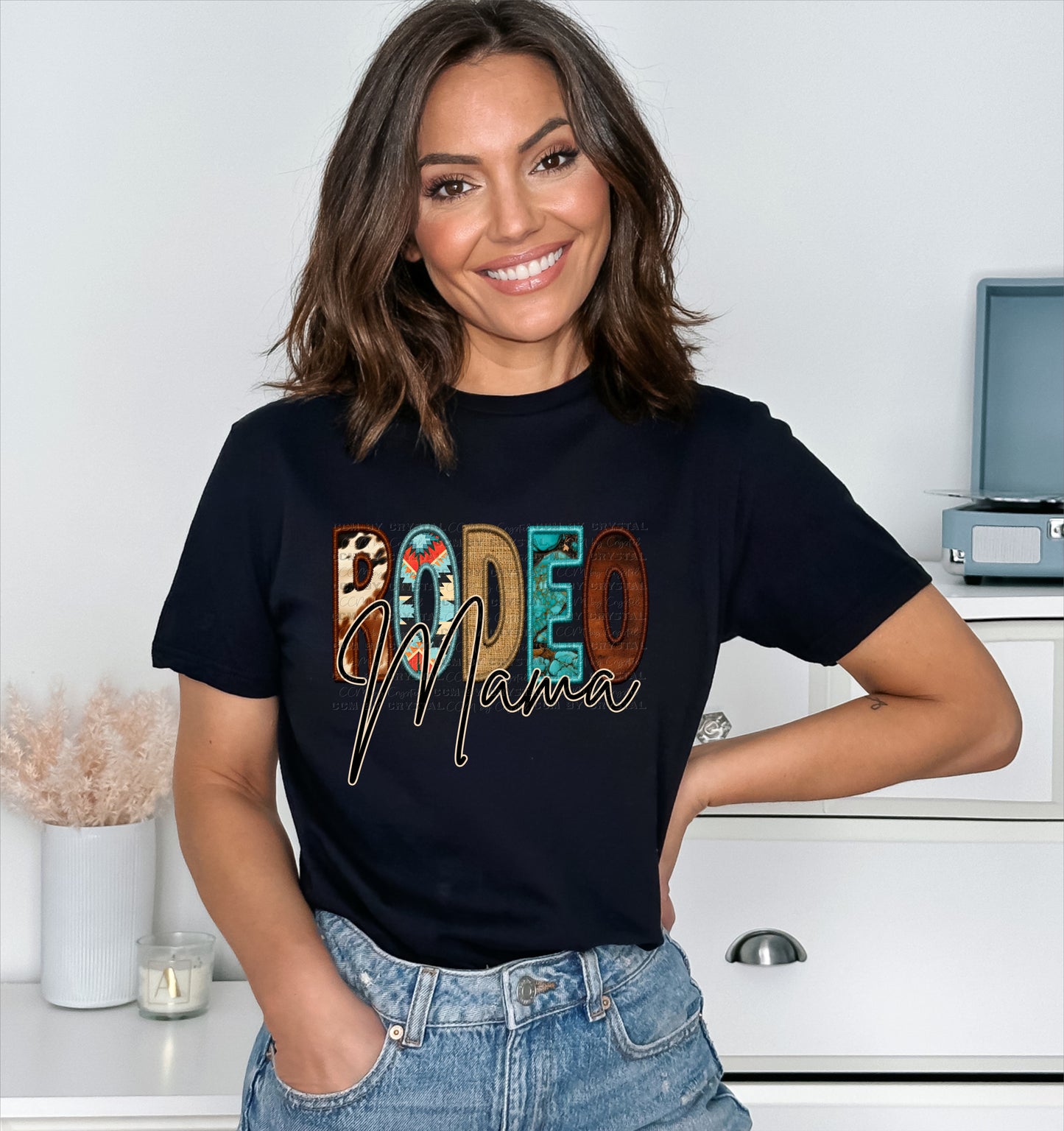 Western Rodeo Mama Aztec DTF Western T-Shirt