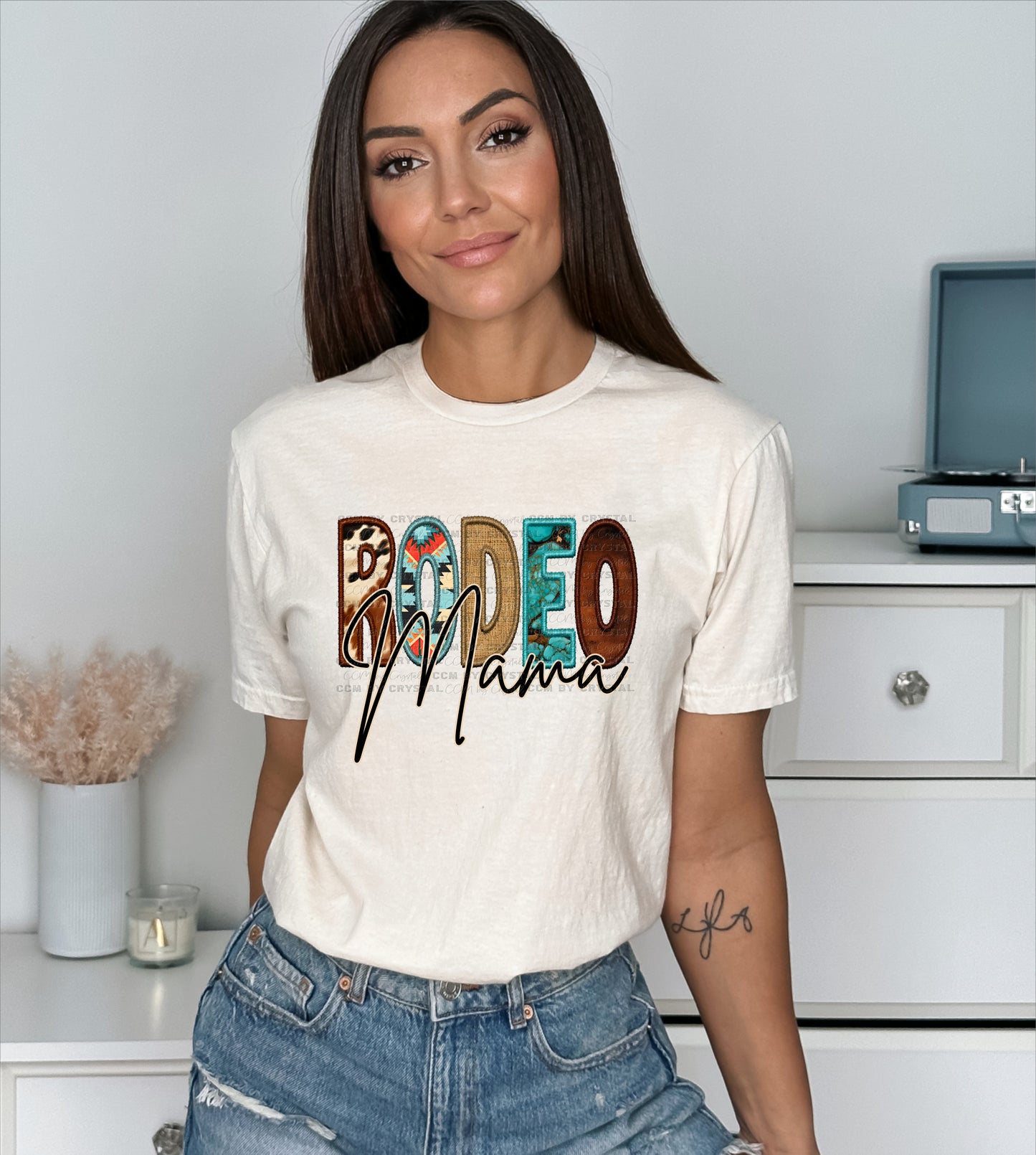 Western Rodeo Mama Aztec DTF Western T-Shirt