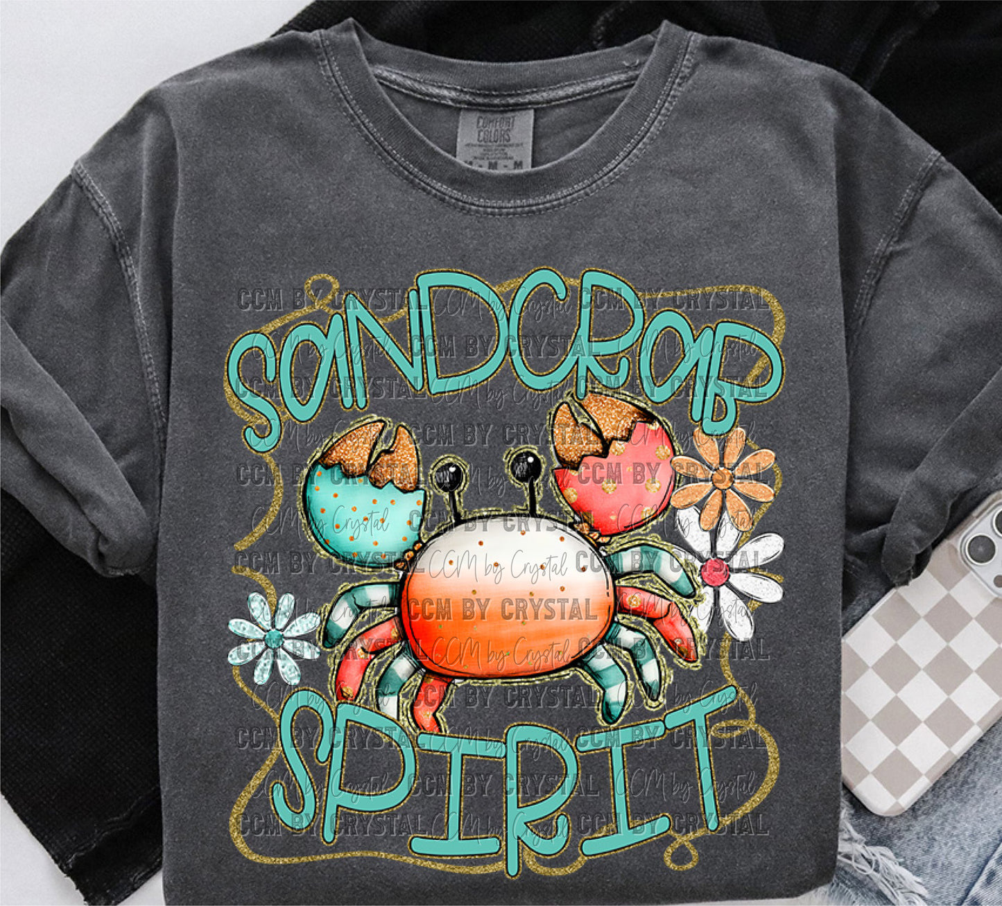 Sandcrab Spirit Cartoon Mascot Ready to Press Transfer DTF Transfer Sublimation Transfer