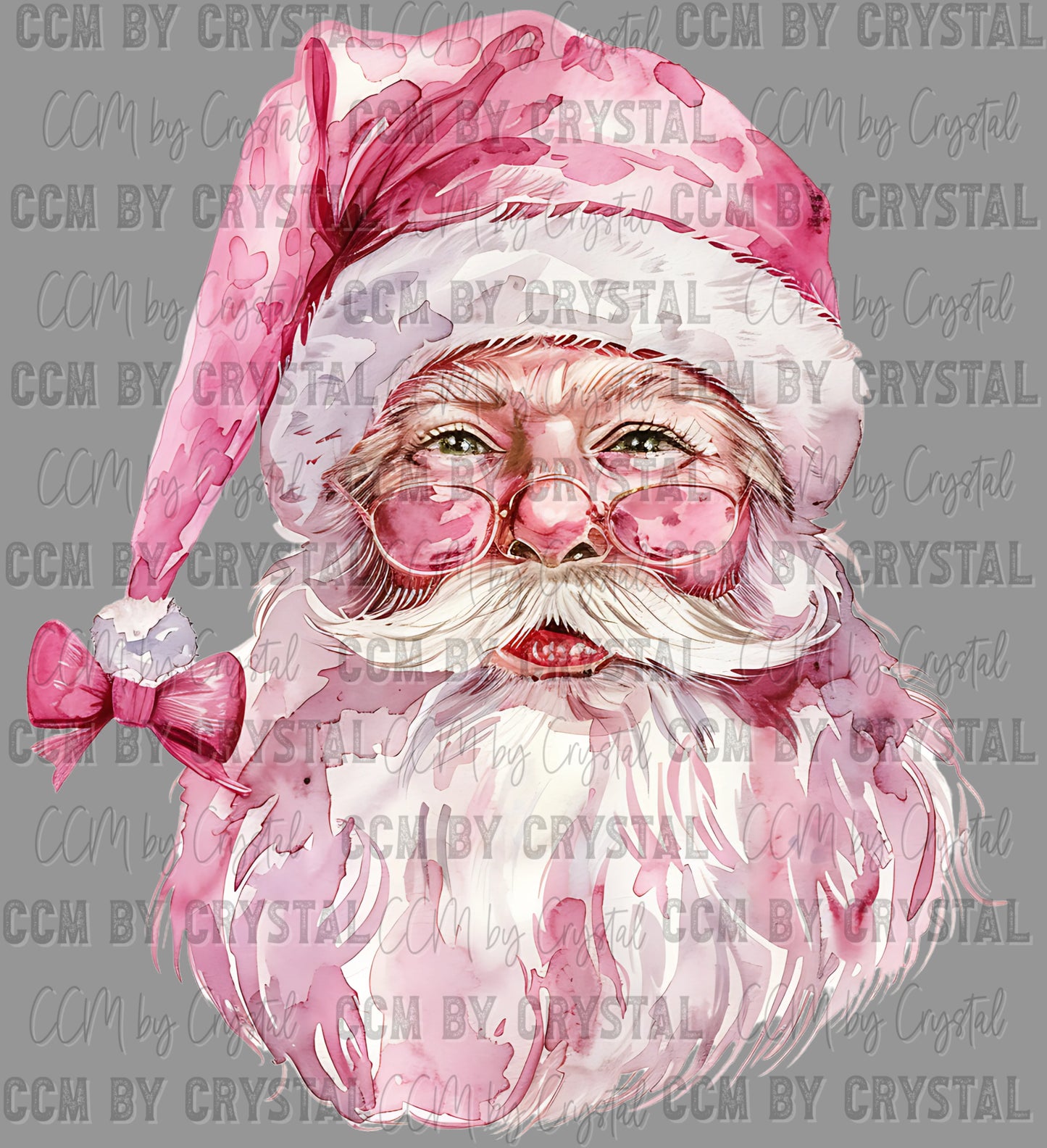 Retro Pink Santa Ready to Press Transfer DTF Transfer Sublimation Transfer