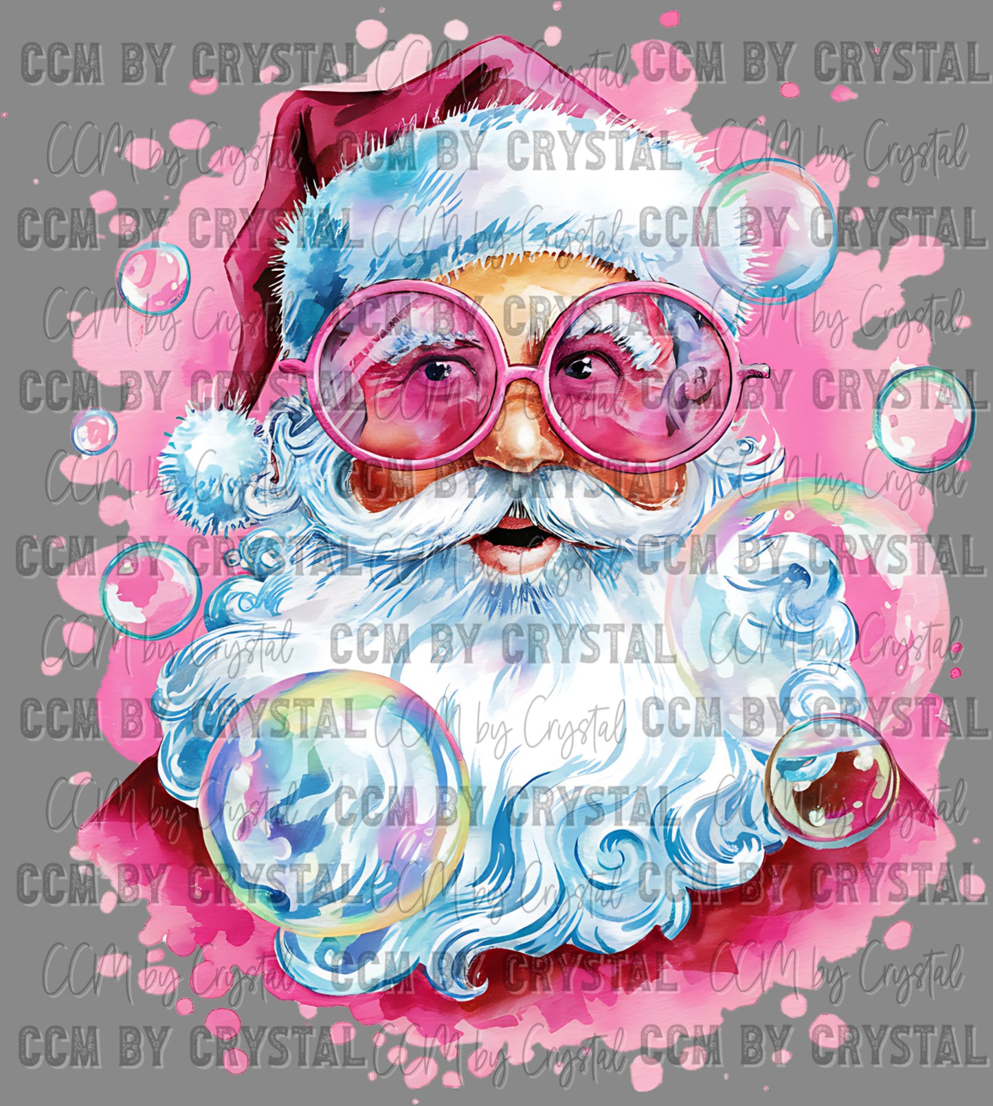 Christmas Santa With Bubbles Ready to Press Transfer DTF Transfer